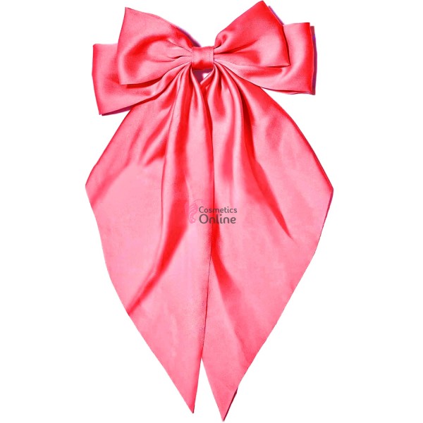 Accesoriu pentru decor par cu Fundita din satin si clema metalica TRD043RR Roz Intens